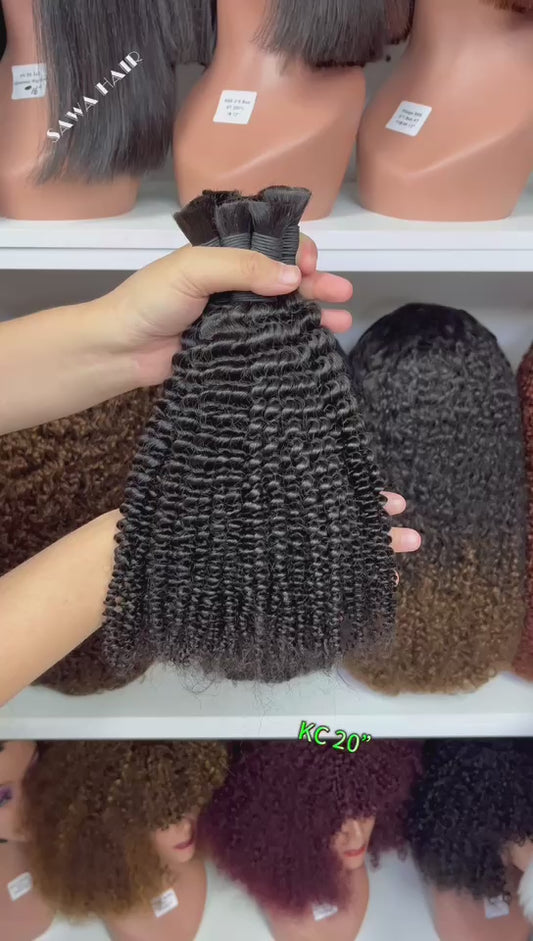 12A Hair Bulk 100gram Kinky Curl Human Hair Natural Color 12"-30"