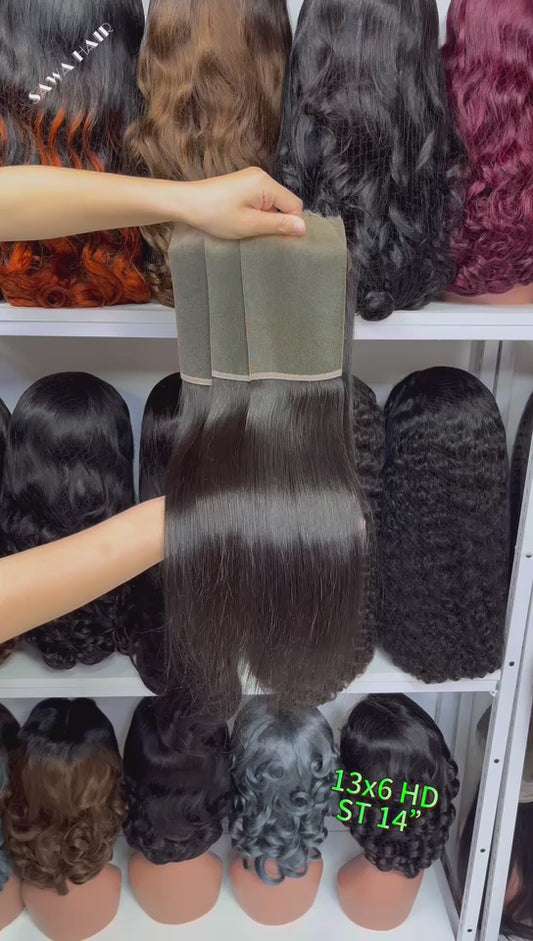 13*6 HD Lace Frontal Silky Jerry Curl  100% Virgin Natural Human Hair Color NC 12"-28"
