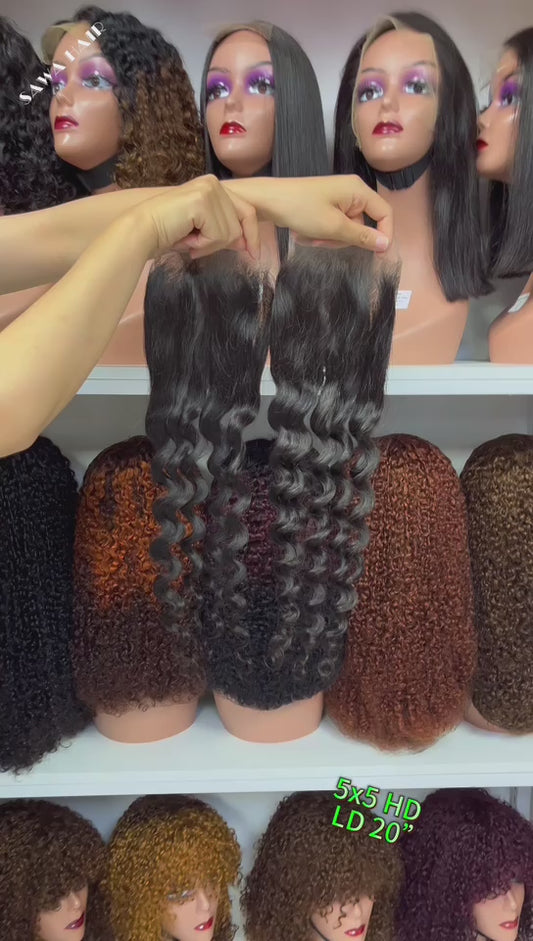 5*5 HD Lace Closure Loose Deep Virgin Human Hair 12"-28"
