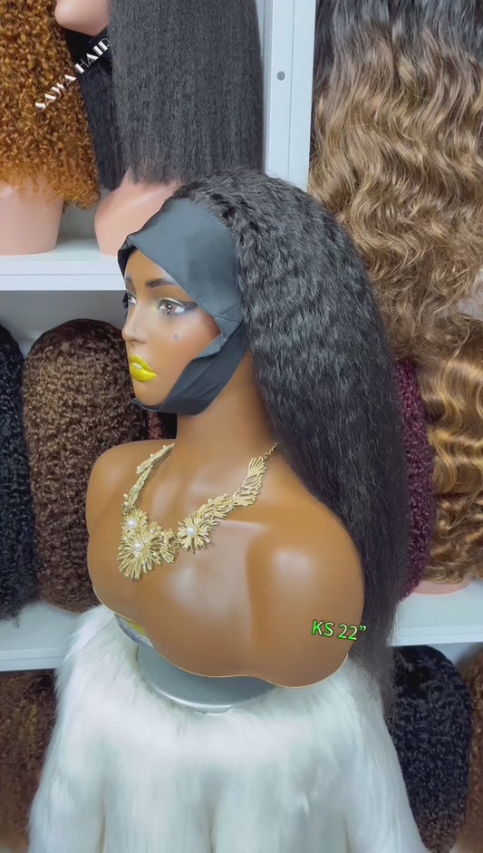 Headbands Wig Burmese Curl Human Hair Wigs Natural Color 12"-32"