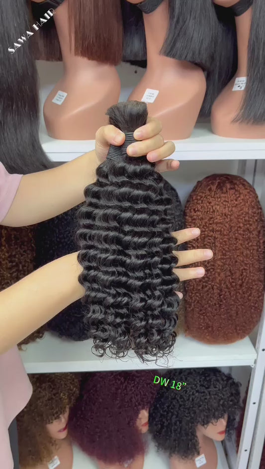 12A Hair Bulk 100gram Kinky Curl Human Hair Natural Color 12"-30"