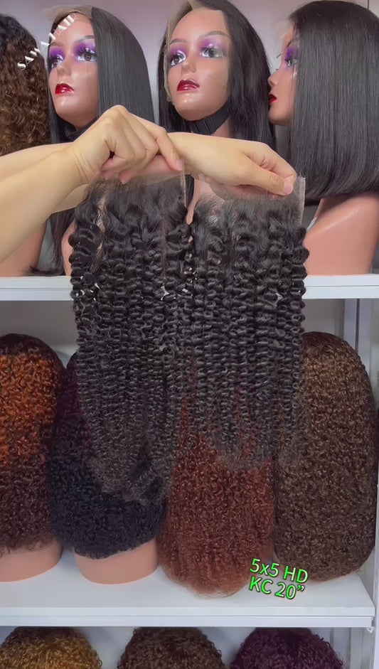 5*5 HD Lace Closure Kinky Straight Virgin Human Hair 12"-28"