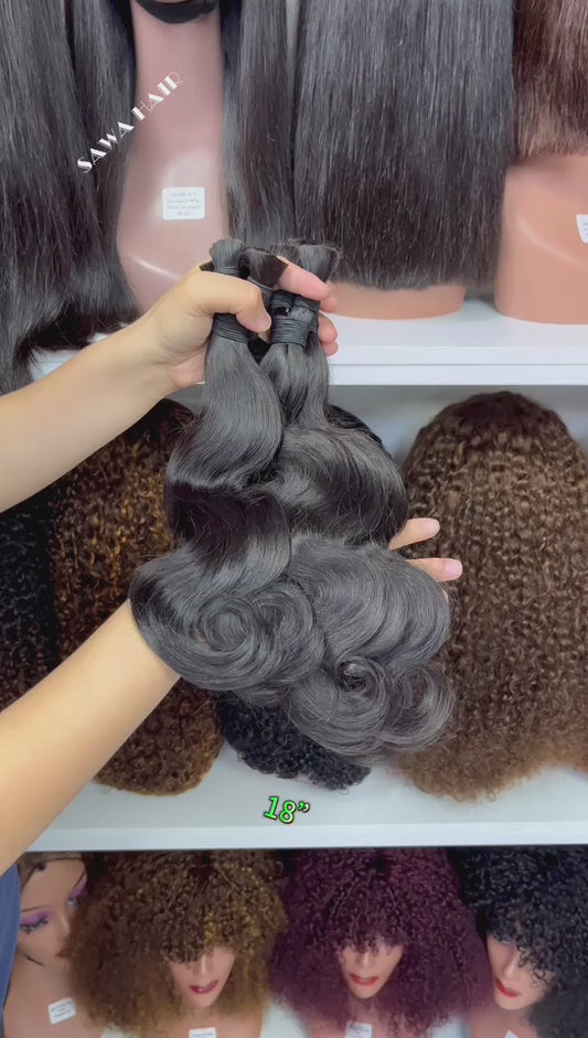12A Hair Bulk 100gram Deep Wave Human Hair Natural Color 12"-30"