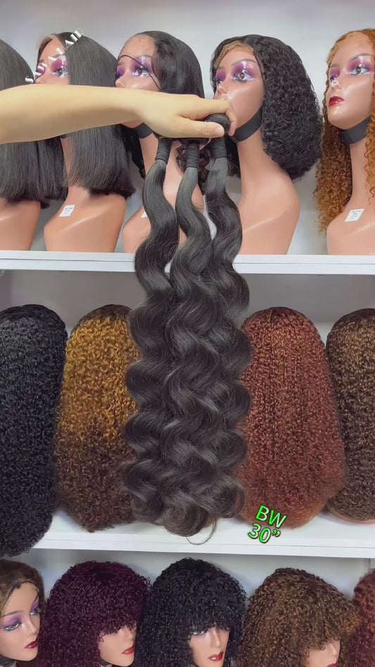 Chinese Hair Bundles Body Wave Human Hair With HD Closure Frontal 10"-30"