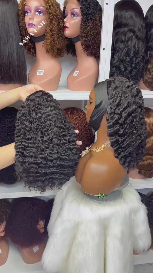 Headbands Wig Baba Curl Human Hair Wigs Natural Color 12"-32"