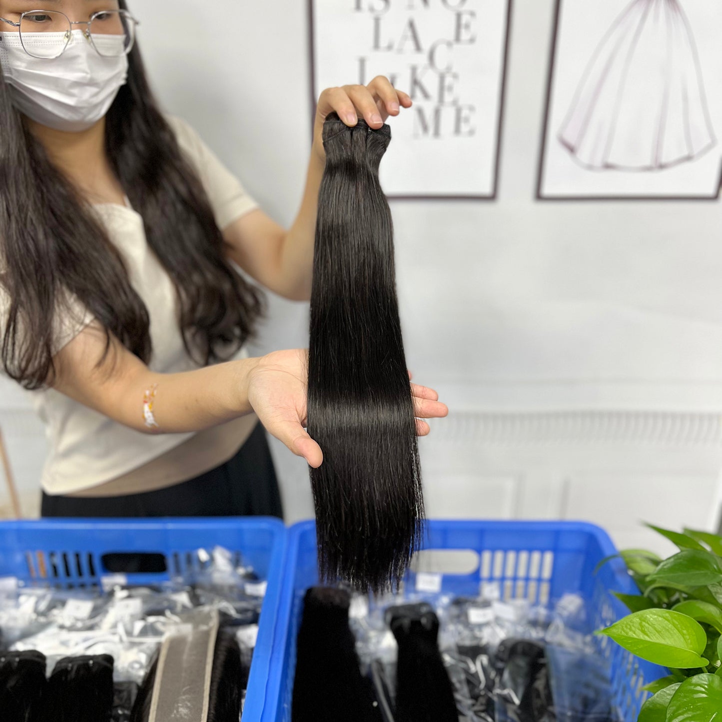 Double Drawn Raw Hair Bone Straight 100% Natural Human Hair