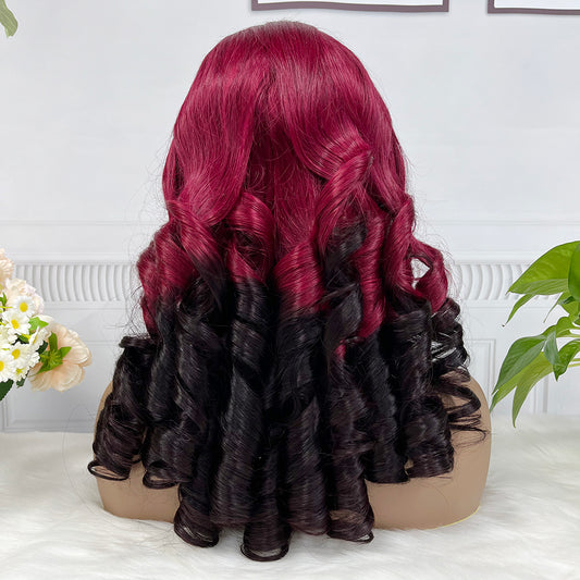 13*4 Lace Wig Spring Curl Color T99/2# 20"-26"  220% Density Virgin Human Hair Lace Wig