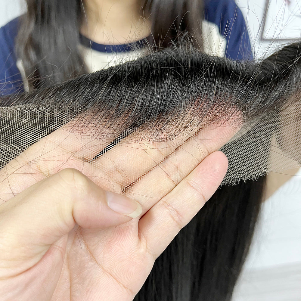 13*4 HD Lace Frontal Straight 100% Natural Human Hair Natural Color 10"-26"