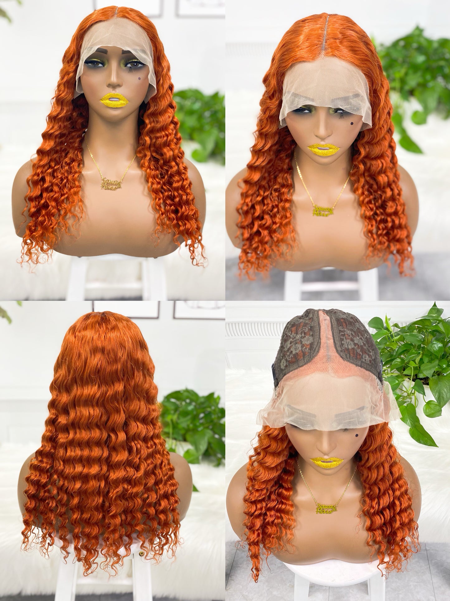 T Lace Wig Deep Wave, cheveux naturels naturels, couleur 350 #