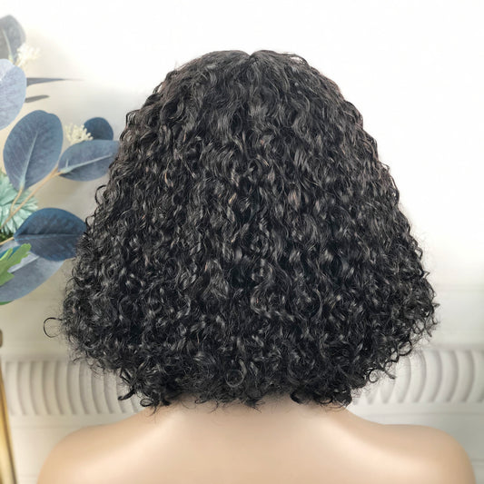 DD T Lace Bob Wig Pixie Curl Natural Human Hair