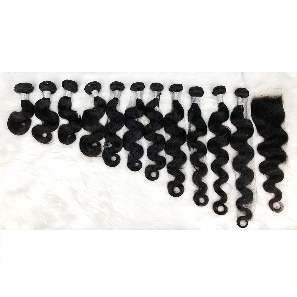 12A cheveux naturels paquets vague de corps vierge femme humaine