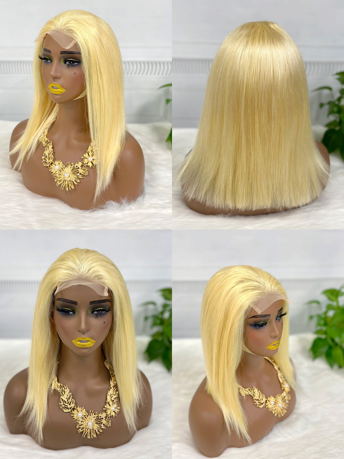 4*4 Lace Wig Straight Color NC Natural Human Hair Lace Wigs 10 inch