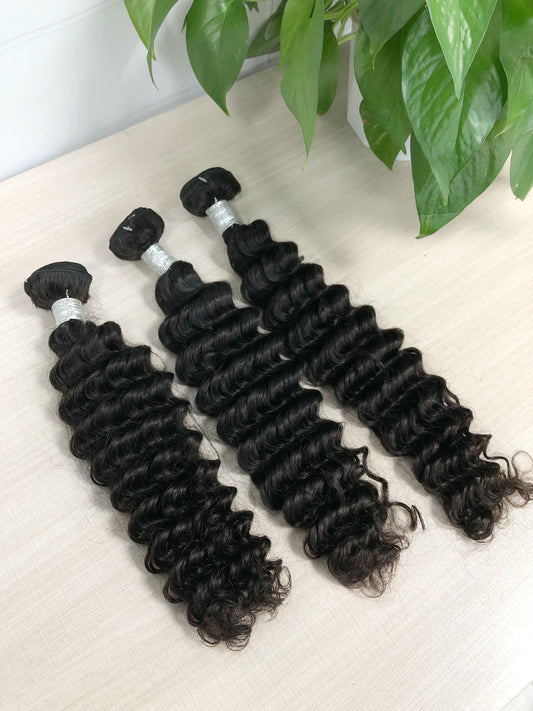 12A Natural Hair Bundles Deep  Wave Virgin Woman Human