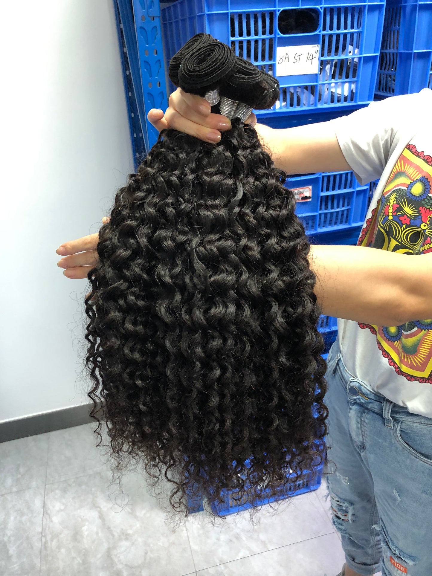 12A Natural Hair Bundles Deep Curl  Virgin Woman Human